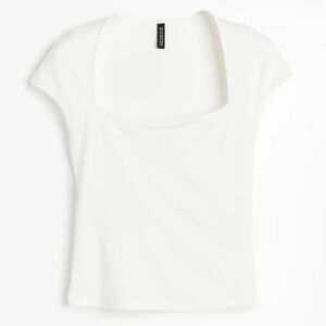 H&M White Square Neck Top – Women’s Large